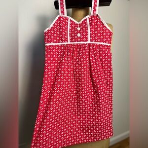 Hanna Andersson red and white polka dot dress girls size 6/7